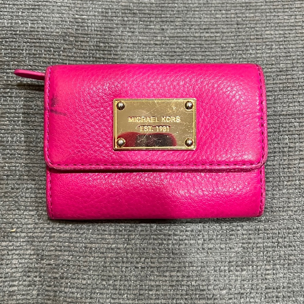 Michael Kors bright pink mini wallet